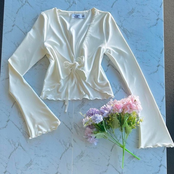Tiger mist white kimono style long sleeve cardigan - XS(size6) - Picture 2 of 4